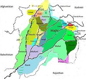 Which are the major dialects of Punjabi language?