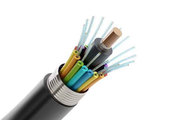 What does fiber optic cable resemble, in terms of size?