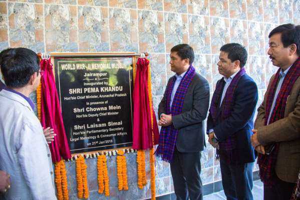 Name the place in Arunachal Pradesh where World War II Memorial Museum was inaugurated by Chief Minister Pema Khandu? 