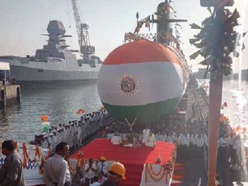 What is the name of the third state-of-art Scorpene class submarines launched by the Indian Navy? 