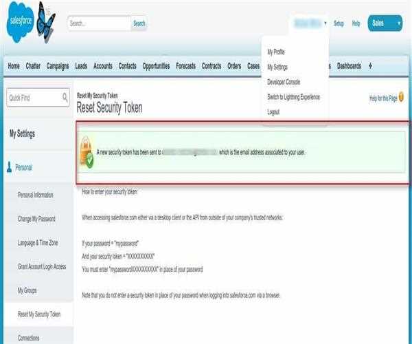 How to reset Security Token in Salesforce?
