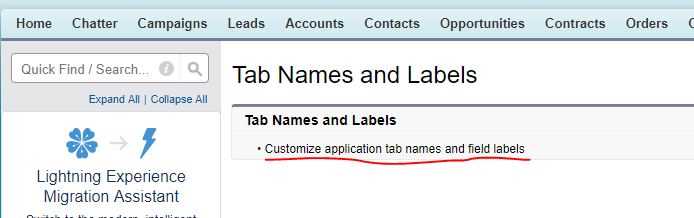 Can we rename the Tab names in Salesforce?