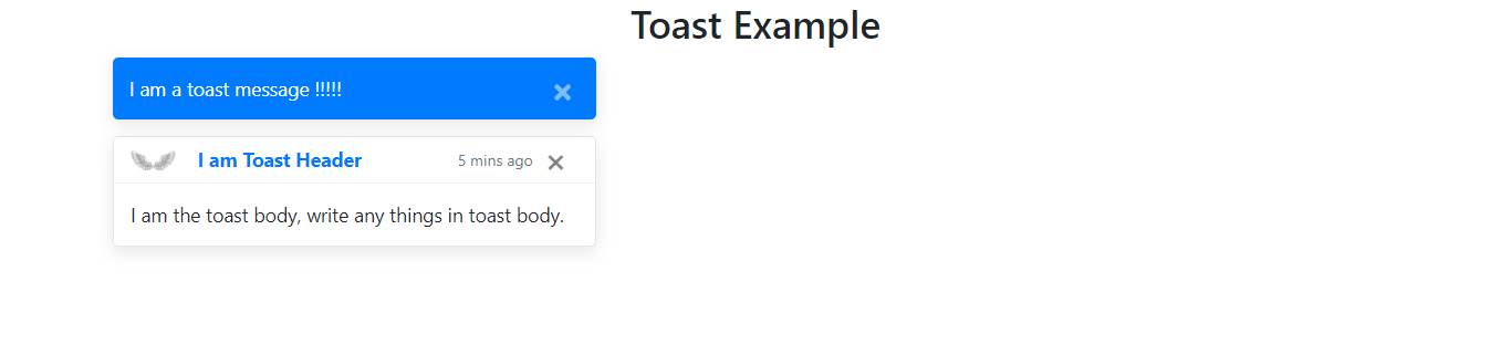 How to create a toaster with Bootstrap library?