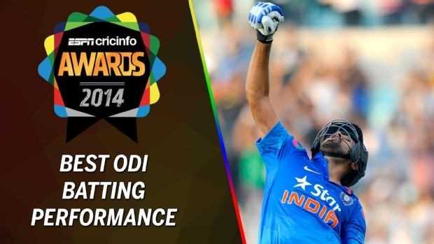 Which Indian cricketer has won the ESPNcricinfo award for best ODI batting show?