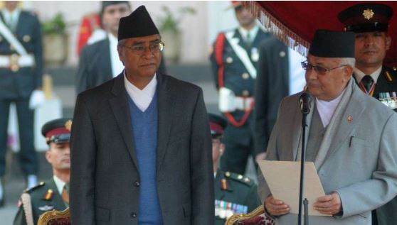 Who has been sworn-in as the new Prime Minister of Nepal?