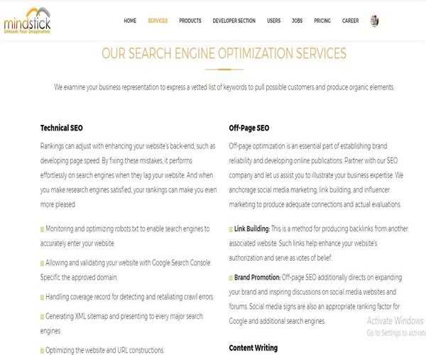 Does MindStick develops and maintain Search Engine Optimization services?