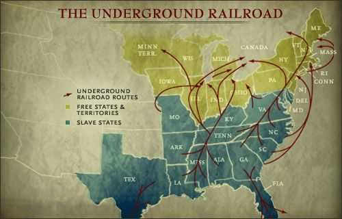 What was the route of the underground railroad?