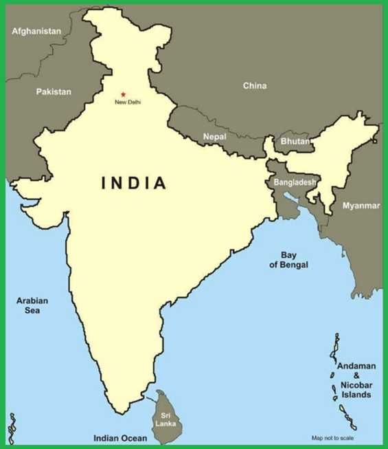 Name the countries with which India shares its border 