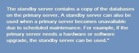What is the standby server? 