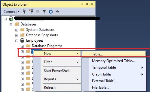 What is table in SQL Database and how to create a table in SQL Database?