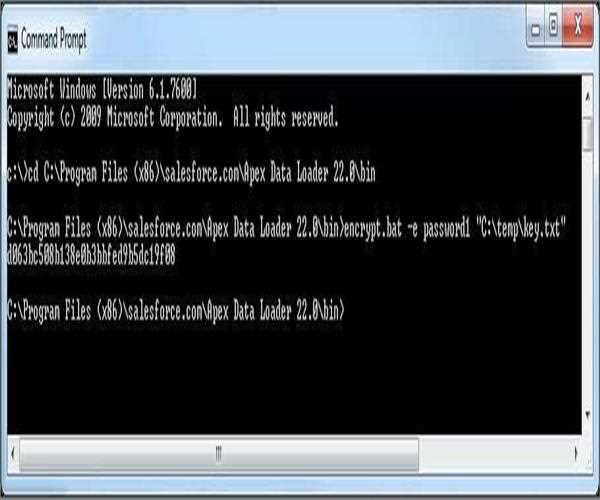 How to create Encrypted Password using Command Line of Salesforce Data Loader?