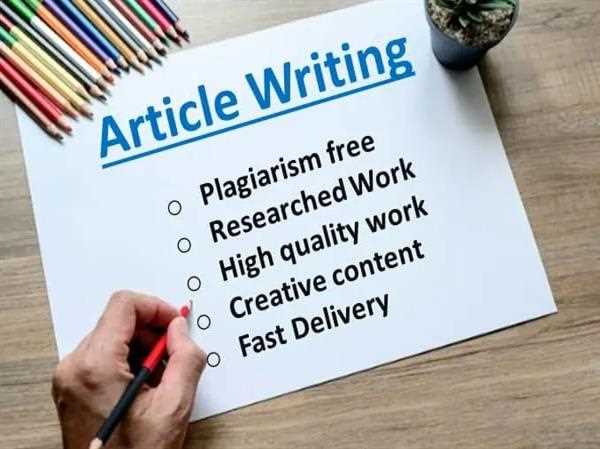 What is the format for article writing?