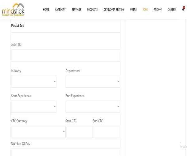 How can you post any job opening of your company at MindStick?