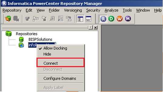 How to Configure Client and Repository in Informatica power center?