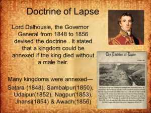 Which state was the first to be annexed by the Doctrine of Lapse?