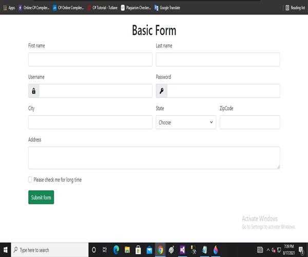 How to make a Basic form with the help of an Bootstrap classes?