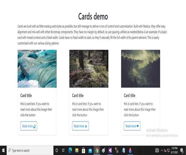 What is the need of Card in Bootstrap? Explain it with the help of an example?