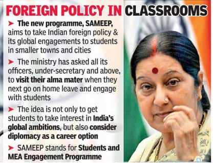 Which program has been launched by the Union Ministry of External Affairs (MEA) to bring Indian foreign policy to students across the country?
