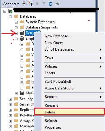 How to rename and drop a Database form SQL Server using command and Management Studio?