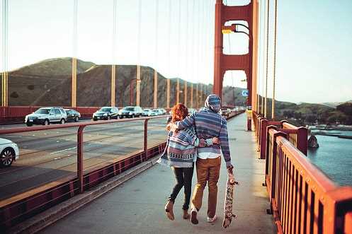 Hang on to the " Golden Gate Bridge" in San Francisco. 